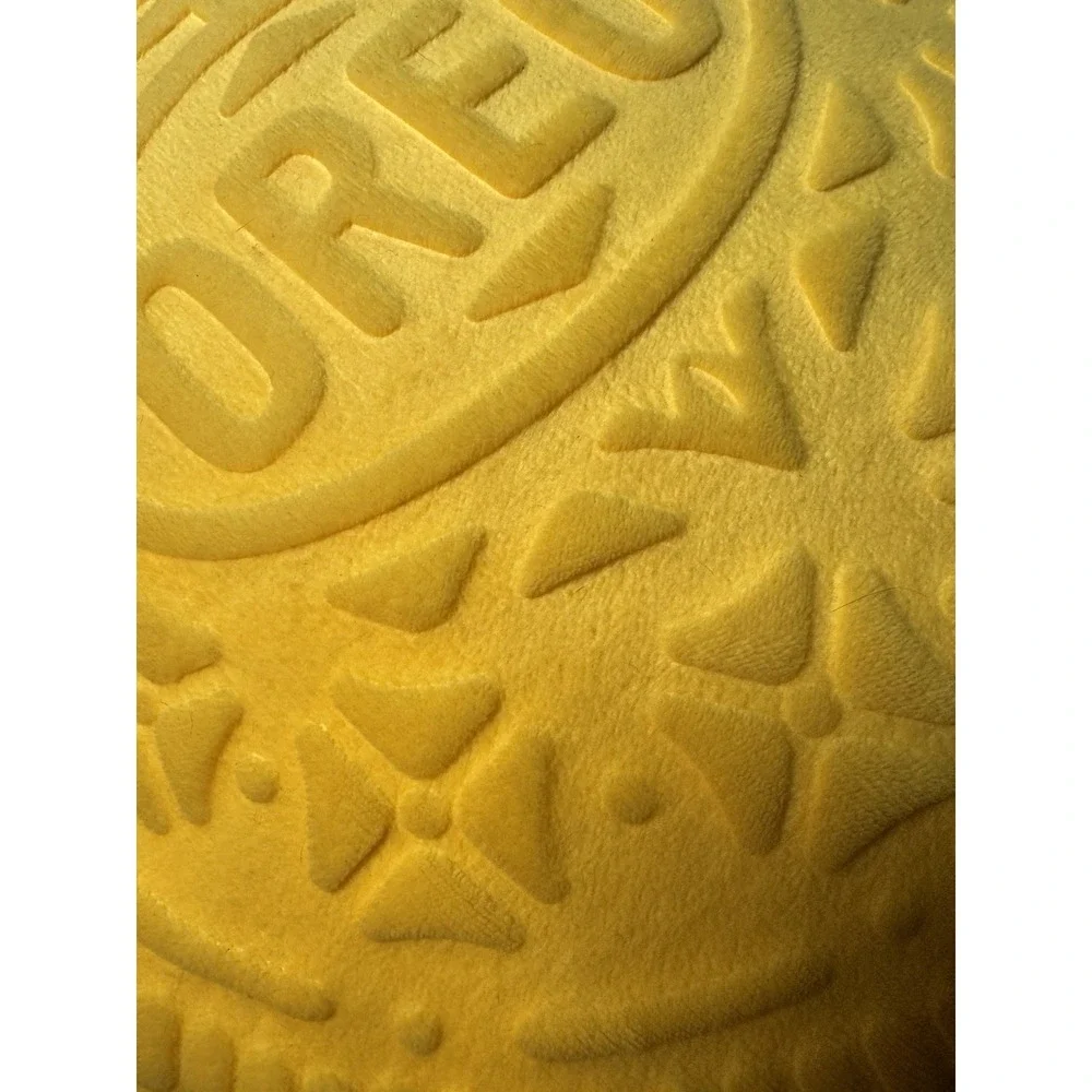 It'Sugar Golden Oreo Cookie Embossed Pillow Round Yellow Unique RARE Collectible